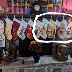 6 Christmas stockings. EUC